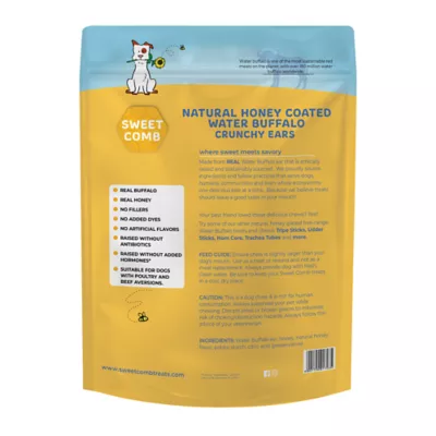 Sweet Comb Honey Coated Water Buffalo Crunchy Ears Dog Treat - Image 2