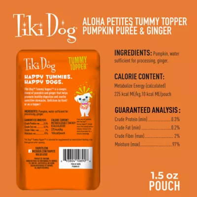 Product Tiki Dog® Tummy Topper All Life Stage Dog Food Topper - Pumpkin Purée