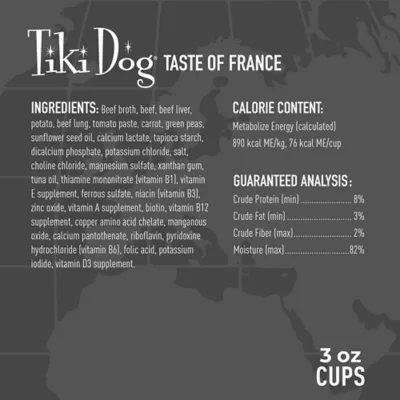 Product Tiki Dog® Taste of France All Life Stage Wet Dog Food - Beef & Potatoes Burgundy