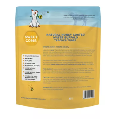 Product Home Sweet Comb Honey Coated Water Buffalo Trachea Tubes Dog Chew