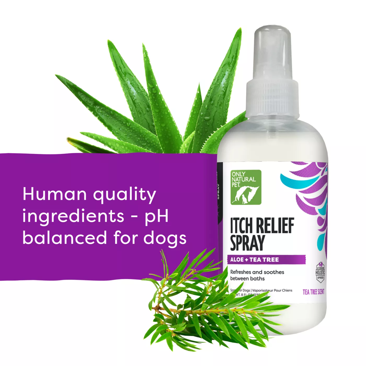 Only Natural Pet Itch Relief Dog Spray Aloe Tea Tree 8 FL Oz