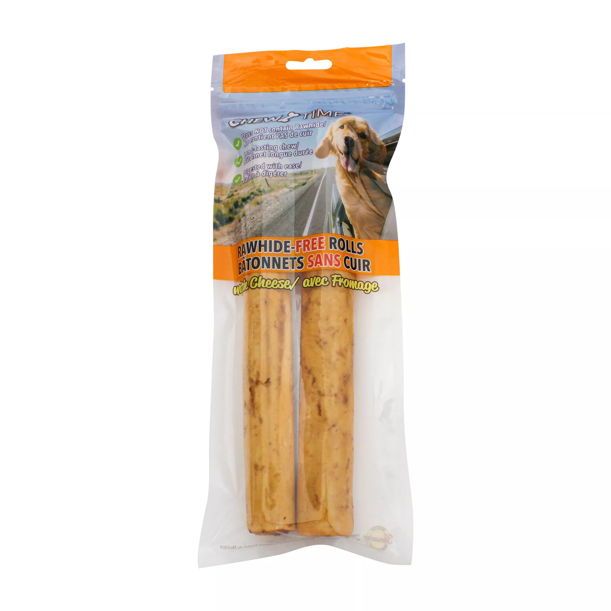 Chew Time Cheese Roll Dog Treats - Hide-Free