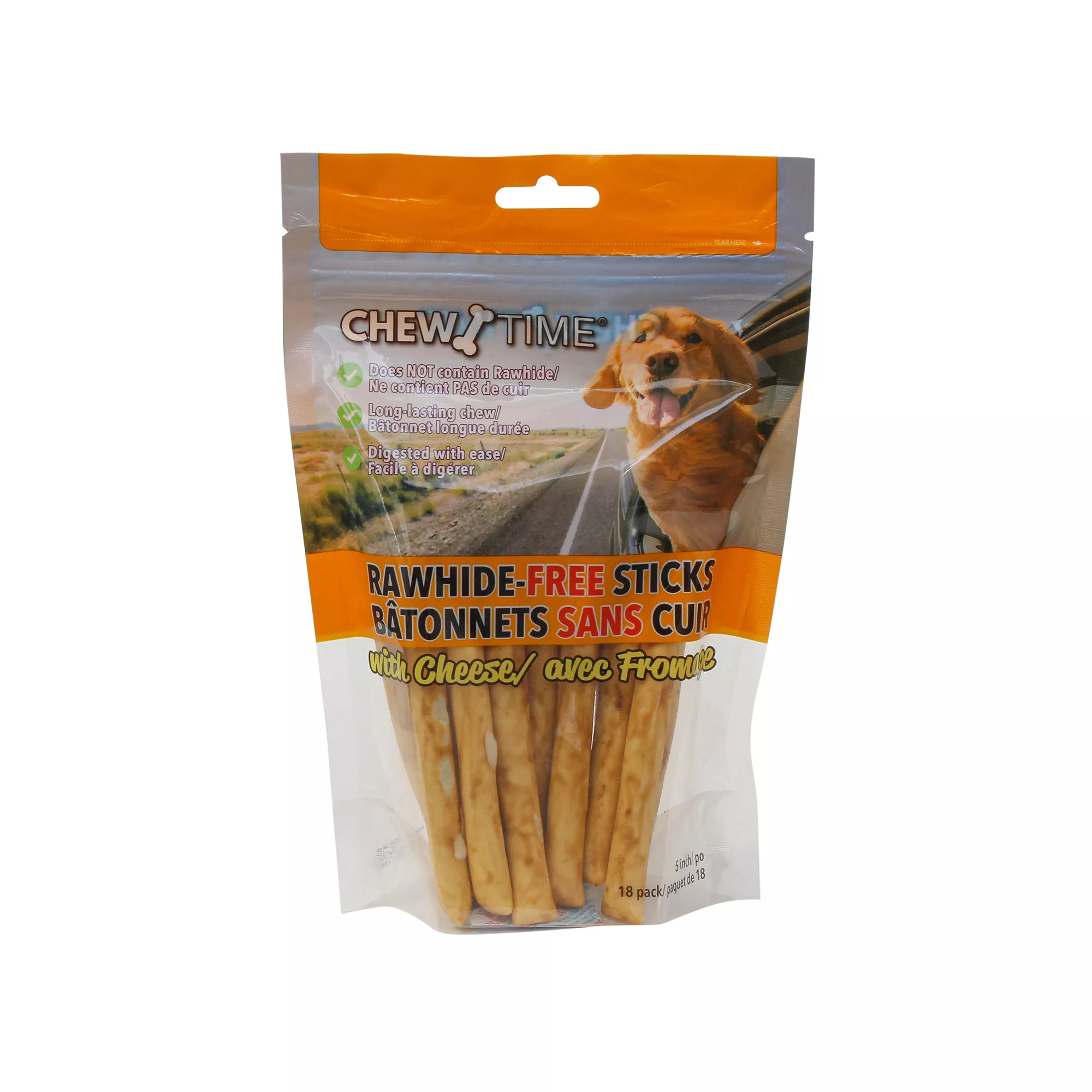 Chew Time Cheese Sticks Dog Treats - Hide-Free