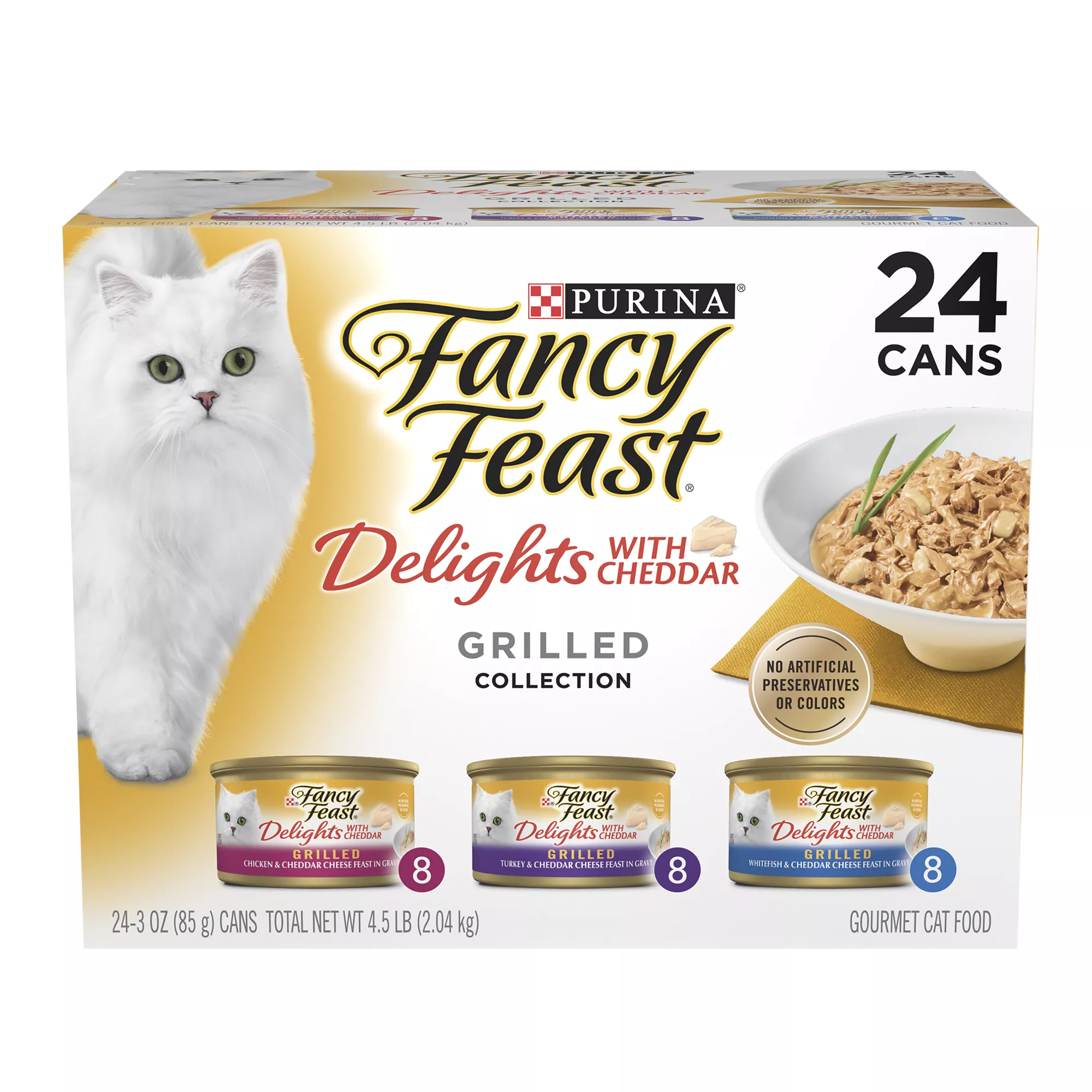 Fancy Feast® Delights with Cheddar All Life Stages Cat Wet Food - Variety Pack, 24 CT, 72 OZ