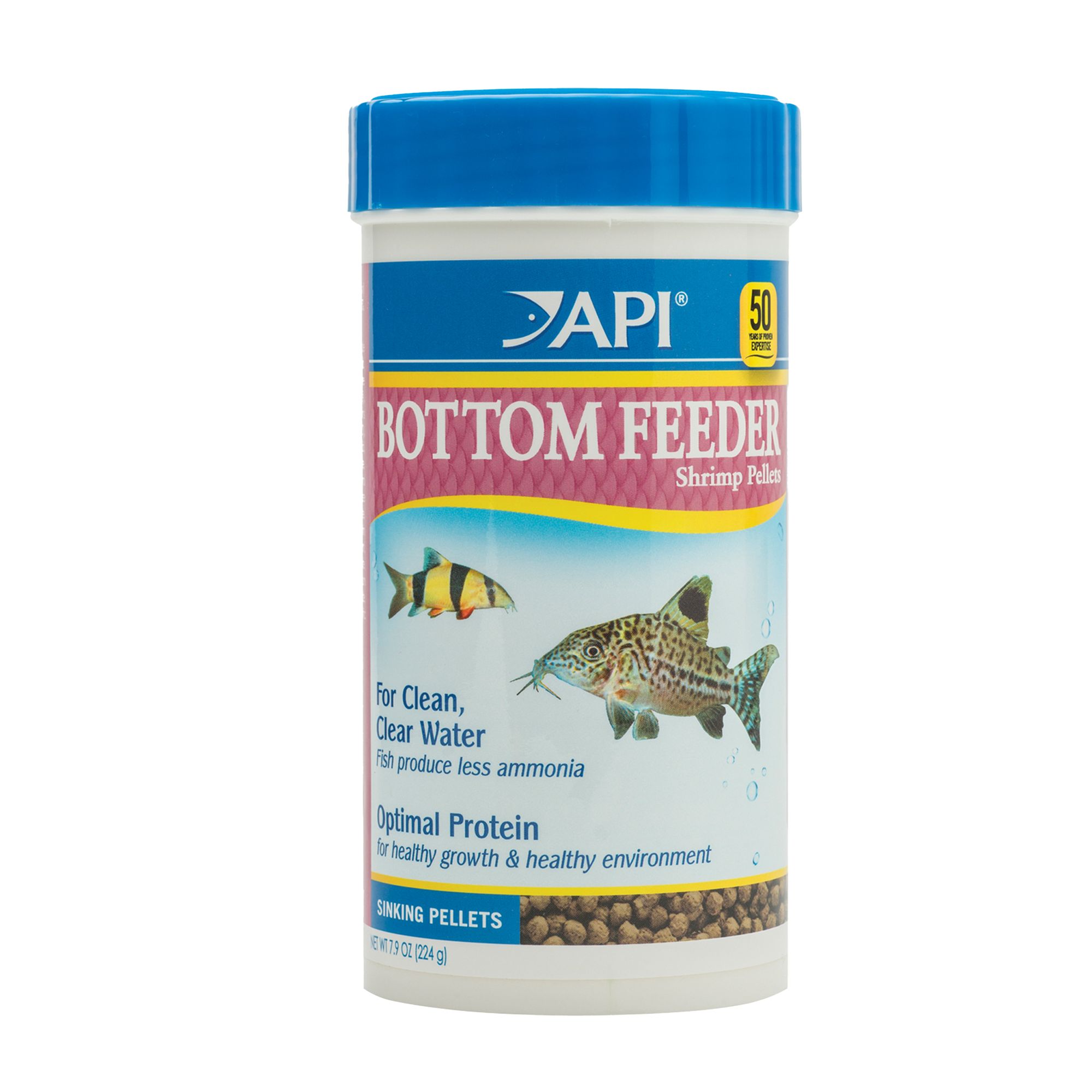 API Fish Food Bottom Feeder Shrimp Pellet 7.9 oz