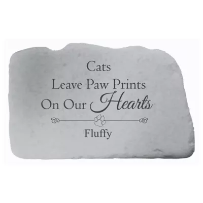 Product Kay Berry Cats Leave Paw Prints Personalized Memorial Stone