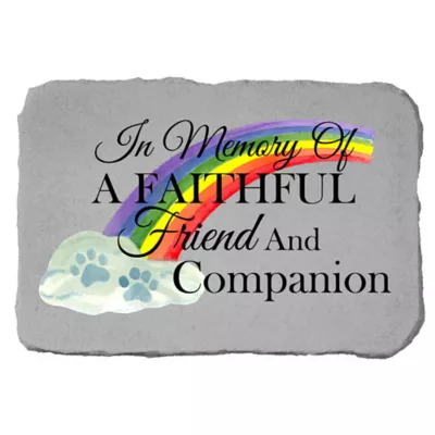 Product Kay Berry In Memory Of A Faithful Friend With Rainbow Pet Memorial Stone