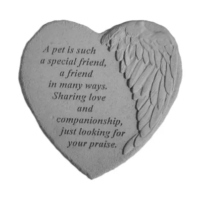 Product Kay Berry A Special Friend With Angels Wing Heart Shaped Pet Memorial Stone