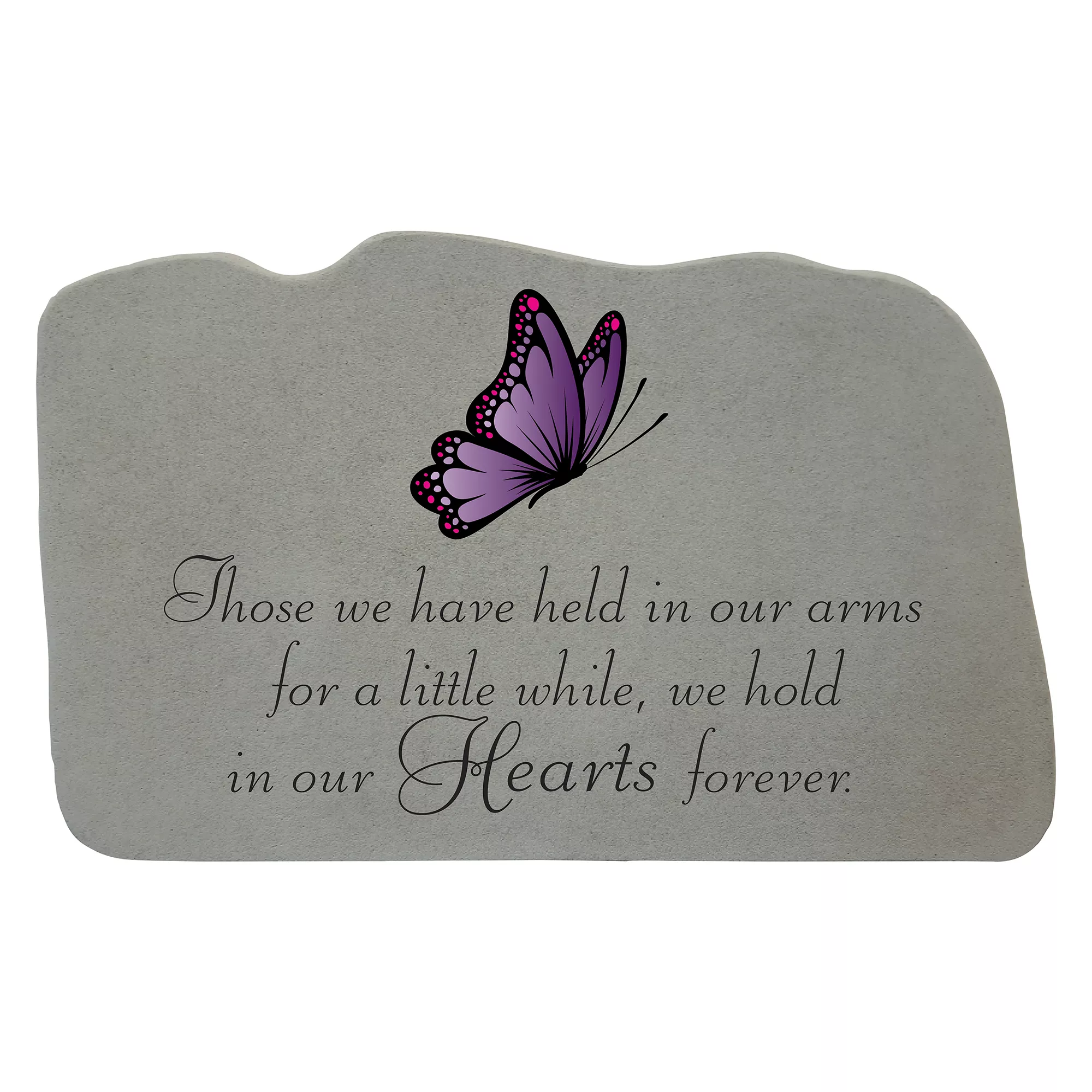 Kay Berry Hold In Our Hearts Forever With Purple Butterfly Pet Memorial Stone