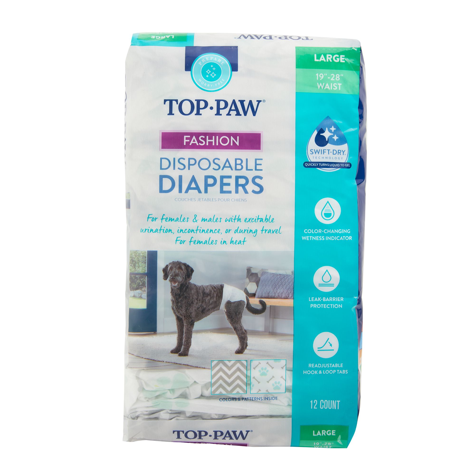 Top Paw Disposable Diapers Large