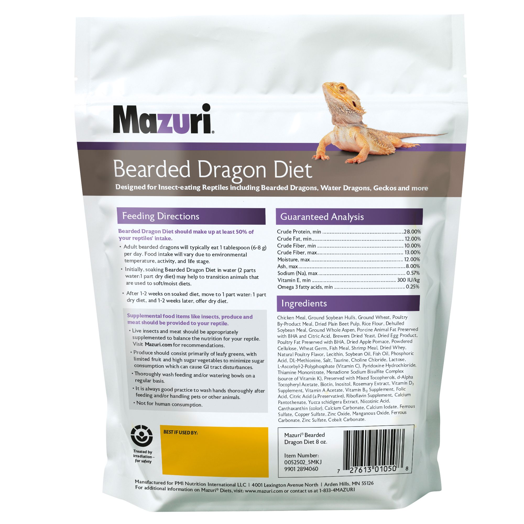 Mazuri Bearded Dragon Diet - Bearded Dragon Reptile Food - 8 oz - thumbnail 2
