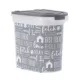 Product Paw Prints Grey Print Pet Food Storage Container with Wheels, 26-lb