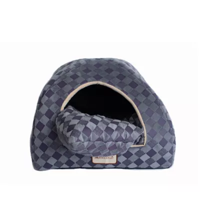 Product Armarkat Purple & Grey Checkered Covered Cat Bed