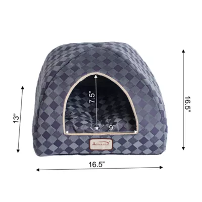 Product Armarkat Purple & Grey Checkered Covered Cat Bed
