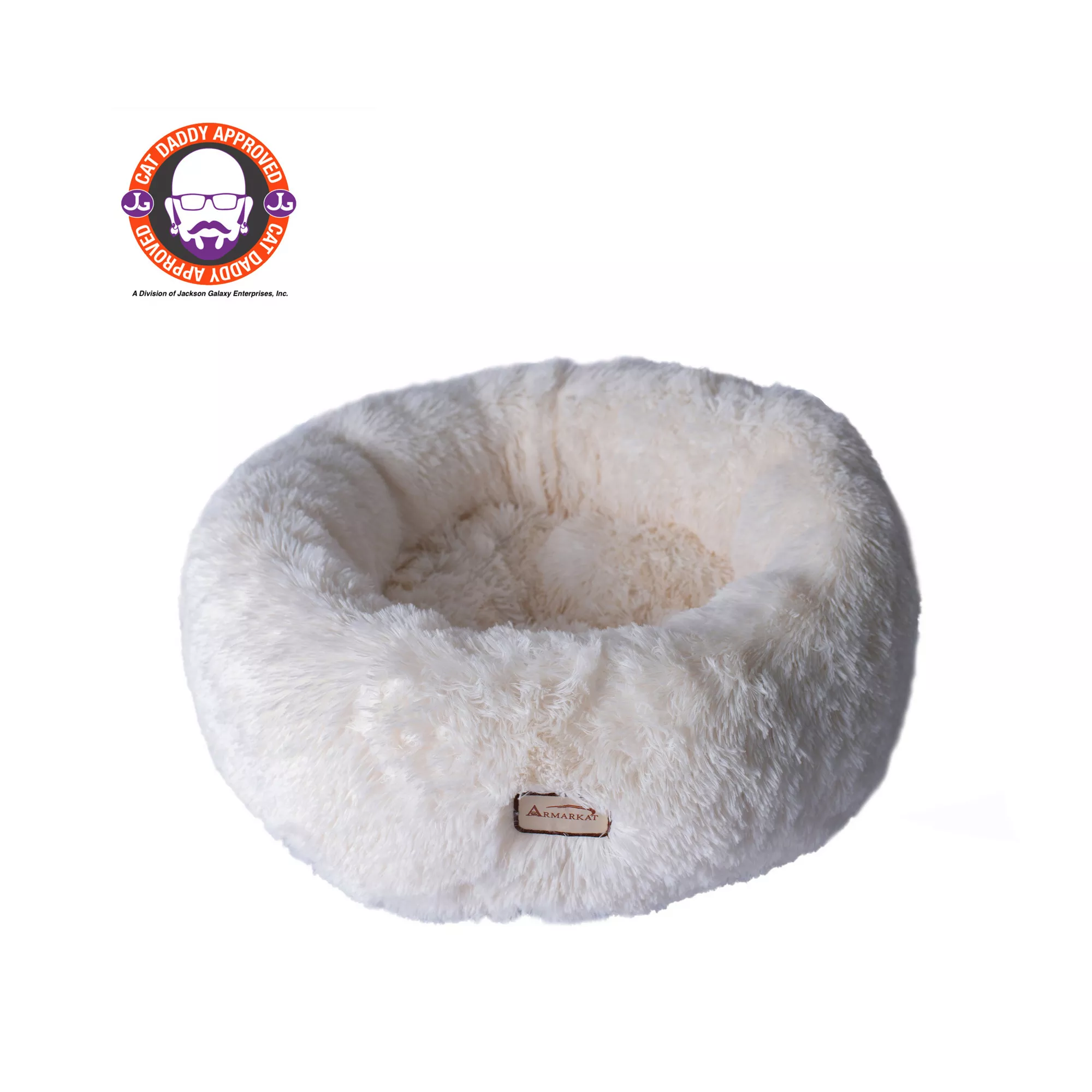Armarkat Ultra-Thick & Soft Plush White Cuddler Pet Bed