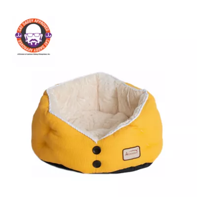 Product Armarkat Gold Waffle Buttoned Bolstered Cat Bed