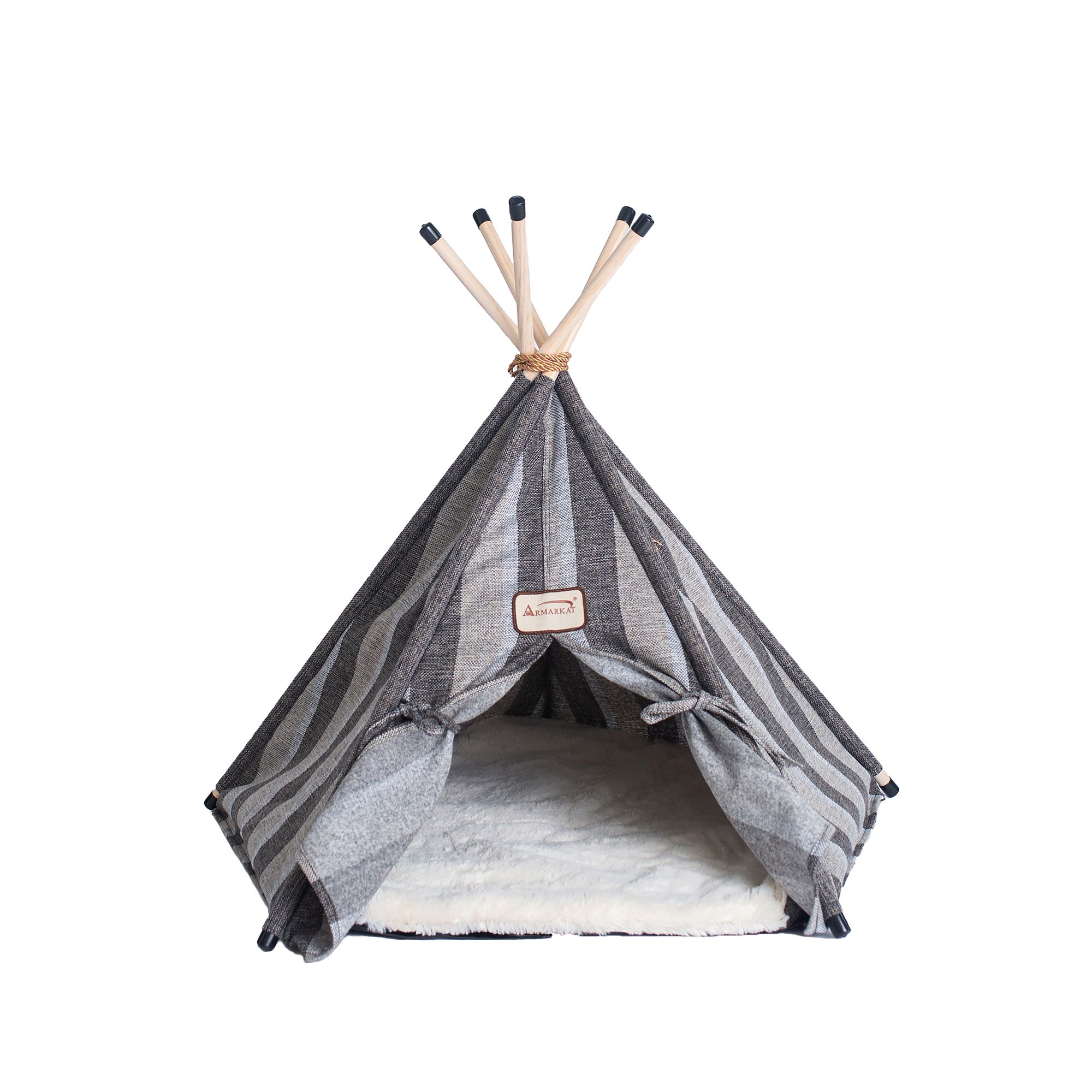 Imponerende lørdag Mona Lisa Armarkat Gray Stripe Teepee Tent Cat Bed | Sale Can't miss savings |  PetSmart