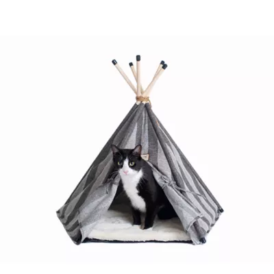 Product Armarkat Gray Stripe Teepee Tent Cat Bed