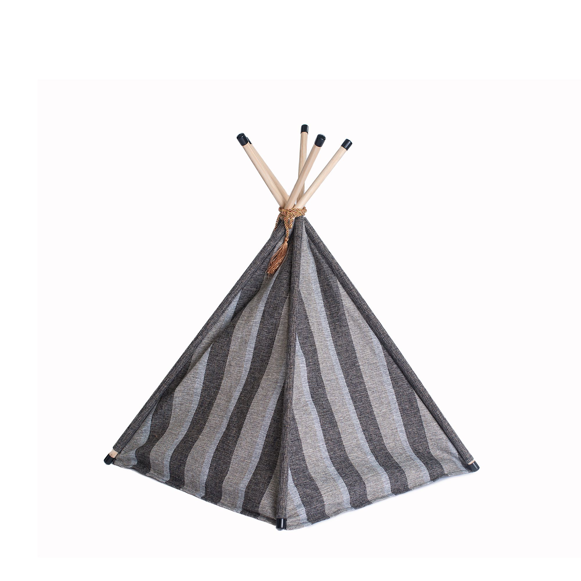 Armarkat Gray Stripe Teepee Tent Cat Bed - thumbnail 6