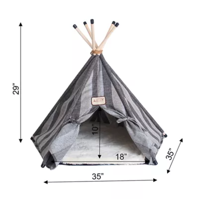 Product Armarkat Gray Stripe Teepee Tent Cat Bed