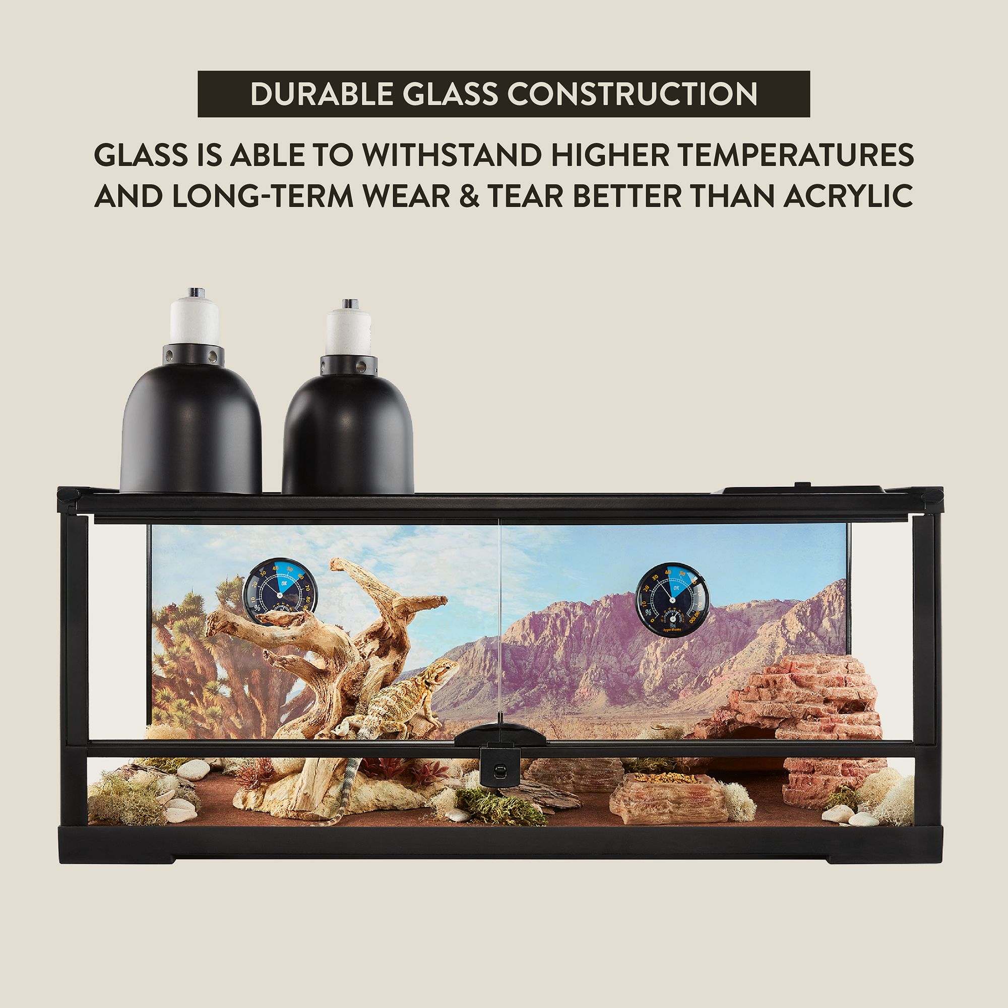 Thrive Open Front Desert Reptile Terrarium Essentials Kit - 20 Gallon - 30x12x12 - thumbnail 4