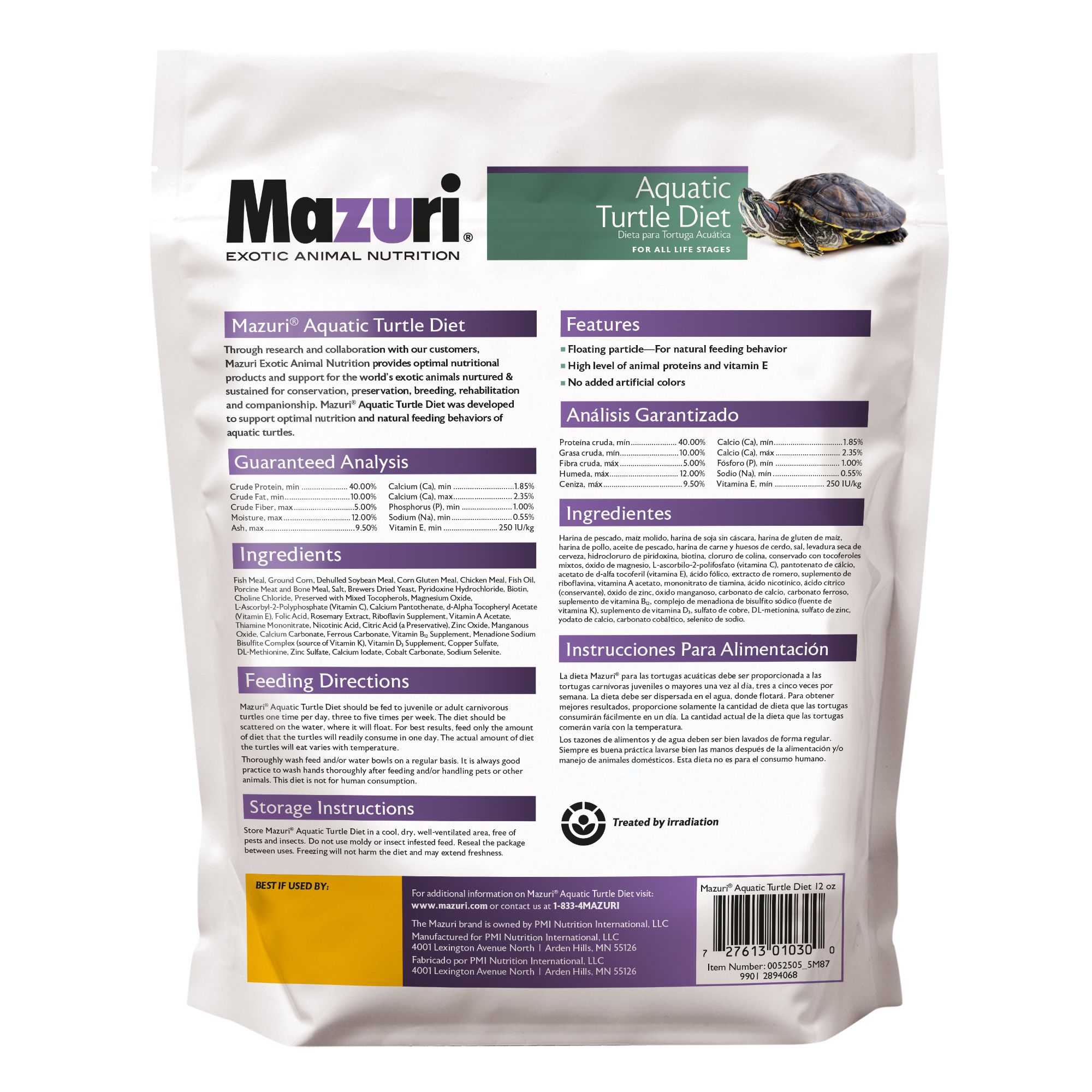 Mazuri Aquatic Turtle Diet - Aquatic Turtle Food - 12 oz - thumbnail 2