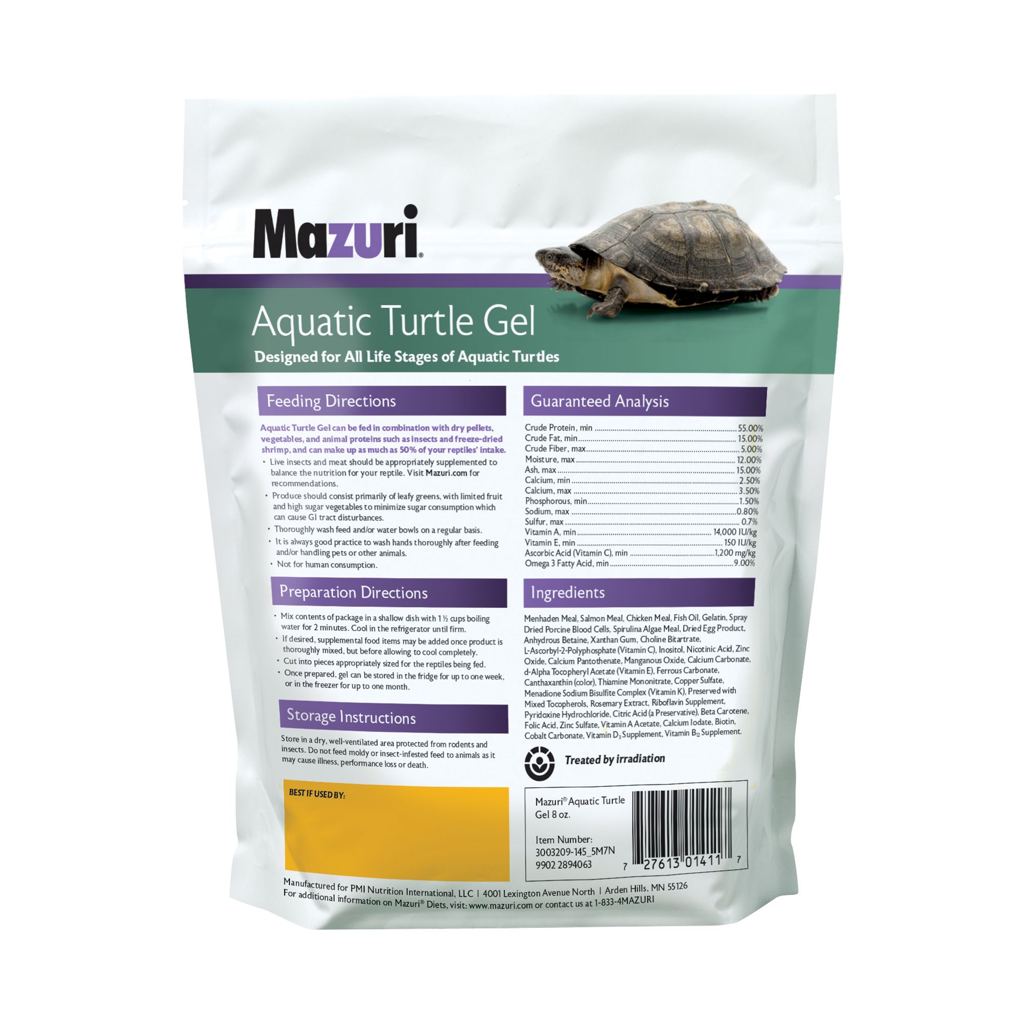 Mazuri Aquatic Turtle Gel Diet - Aquatic Turtle Food - 8 oz - thumbnail 2
