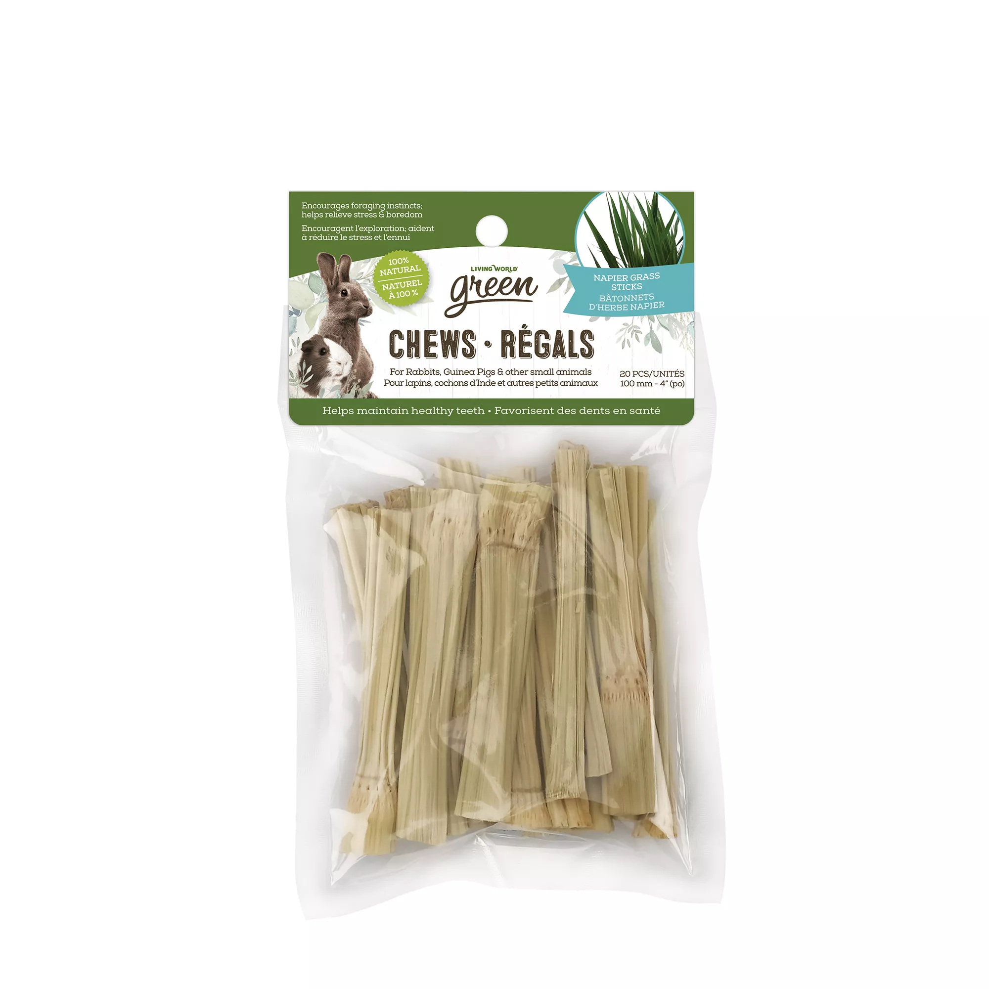 Living World Green Small Animal Grass Sticks Chews