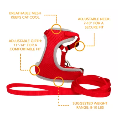 Product Coastal Pet Products Personalized Comfort Soft Adjustable Cat Harness with 6-ft Leash