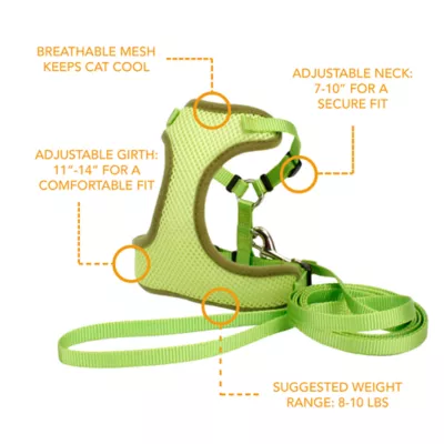 Product Coastal Pet Products Personalized Comfort Soft Adjustable Cat Harness with 6-ft Leash