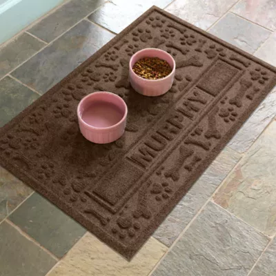 Product Bungalow Flooring Personalized WaterHog Paws & Bones Dog Bowl Placemat