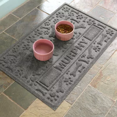 Product Bungalow Flooring Personalized WaterHog Paws & Bones Dog Bowl Placemat
