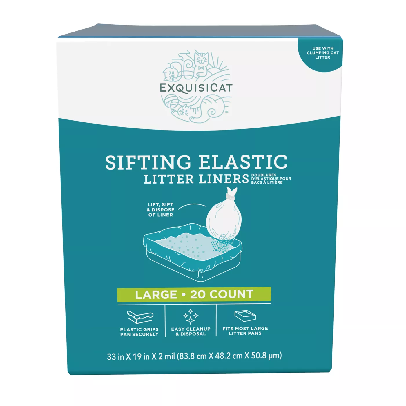 ExquisiCat Sifting Elastic Litter Liners