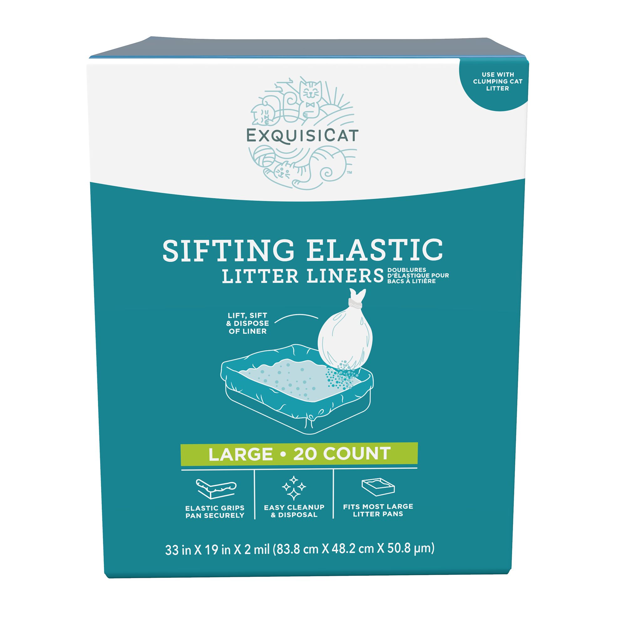 thumbnail image 2 of Litter Bag QISUO Cat Litter Filter Bag Drawstring Litter Sifting Liners Kitty Waste Litter Box Liners 2 of 9