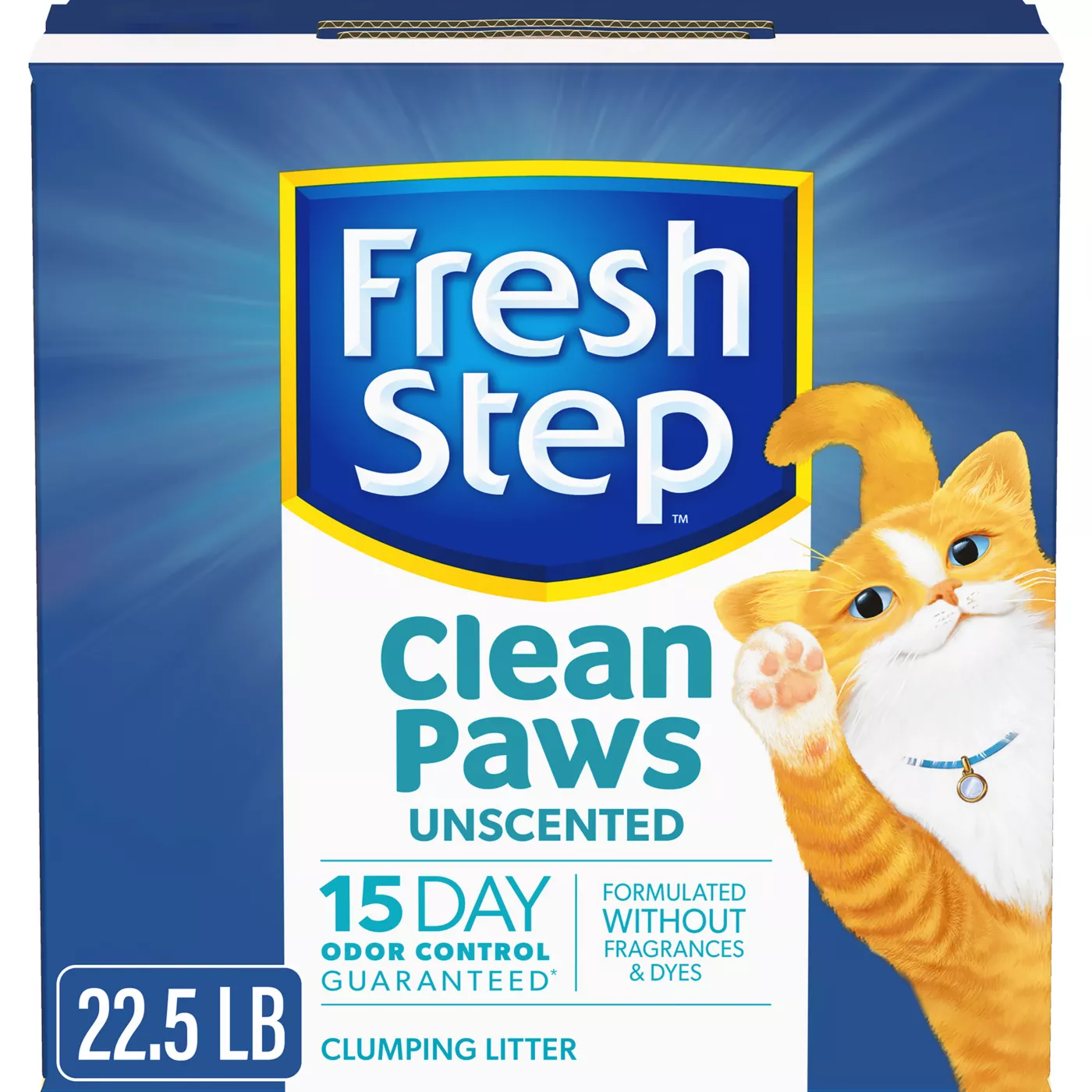 Fresh Step Clean Paws Clumping Clay Cat Litter Unscented Low Tracking