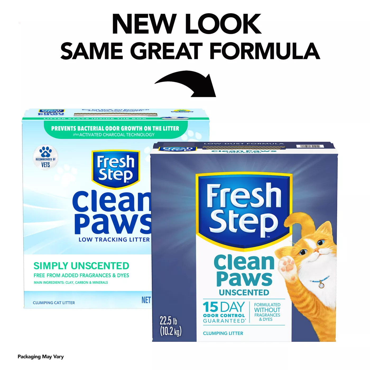 Fresh Step Clean Paws Clumping Clay Cat Litter Unscented Low Tracking