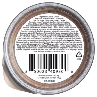 Product Made By Nacho™ Minced Cage Free with Bone Broth & Prebiotics Wet Cat Food 2.5oz - Chicken