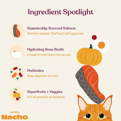 Product Made By Nacho™ Minced Sustainably Caught with Bone Broth & Prebiotics Wet Cat Food 2.5oz - Sal