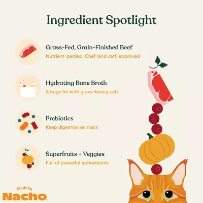 Product Made By Nacho™ Grass-Fed, Grain Finished with Bone Broth & Prebiotics Wet Cat Food 2.5oz - Bee