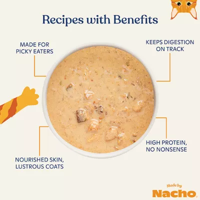 Product Made By Nacho™ Diced Wet Cat Food Grain Free, Limited Ingredient -2.5oz Tuna and Cod