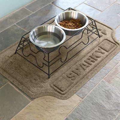 Product Bungalow Flooring Personalized WaterHog Drool Hog Dog Bone Dog Bowl Placemat