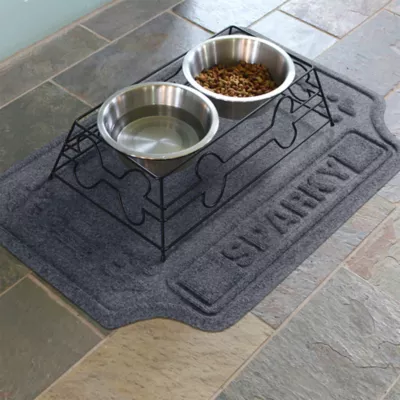 Product Bungalow Flooring Personalized WaterHog Drool Hog Dog Bone Dog Bowl Placemat
