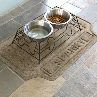 Product Bungalow Flooring Personalized WaterHog Drool Hog Dog Bone Dog Bowl Placemat