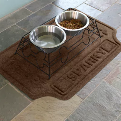 Product Bungalow Flooring Personalized WaterHog Drool Hog Dog Bone Dog Bowl Placemat