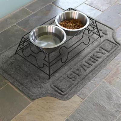 Product Bungalow Flooring Personalized WaterHog Drool Hog Dog Bone Dog Bowl Placemat