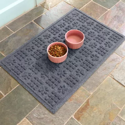 Bungalow Flooring WaterHog Dog Paw & Squares Dog Bowl Placemat, 35 x 23-in - Image 3