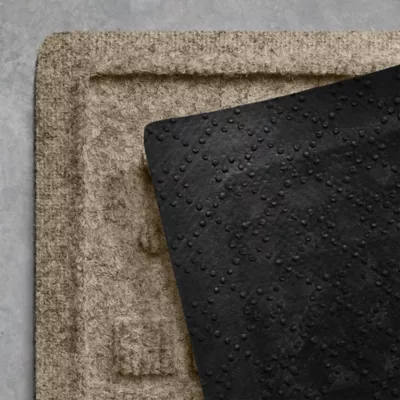 Product Bungalow Flooring WaterHog Dog Paw & Squares Dog Bowl Placemat, 35 x 23-in