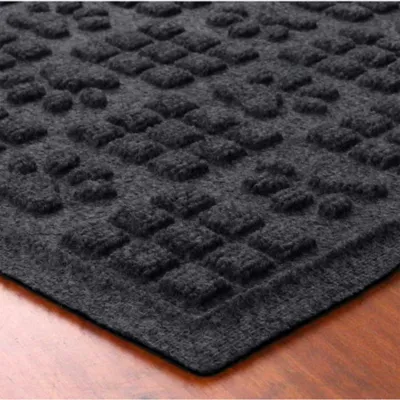 Product Bungalow Flooring WaterHog Dog Paw & Squares Dog Bowl Placemat, 35 x 23-in