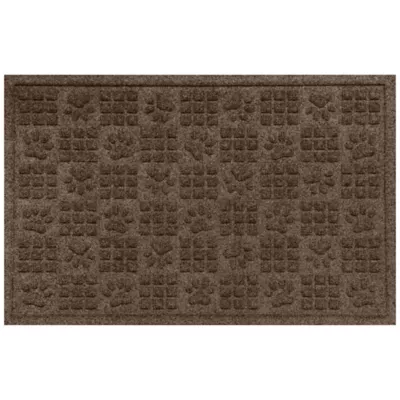 Product Bungalow Flooring WaterHog Dog Paw & Squares Dog Bowl Placemat, 35 x 23-in