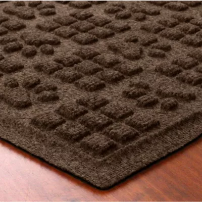 Product Bungalow Flooring WaterHog Dog Paw & Squares Dog Bowl Placemat, 35 x 23-in